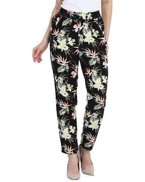 women relaxed fit flat-front trousers