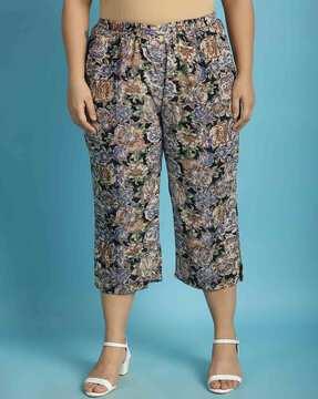 women relaxed fit floral print capris