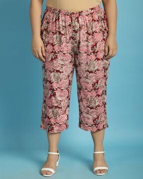 women relaxed fit floral print capris