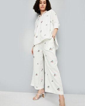 women relaxed fit floral print palazzos