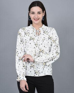 women relaxed fit floral print top