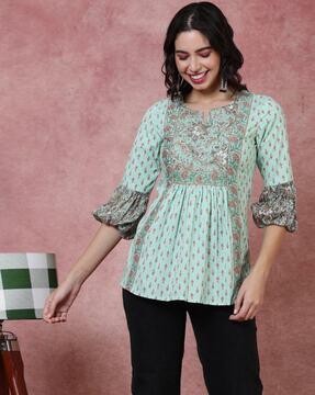 women relaxed fit floral print tunic