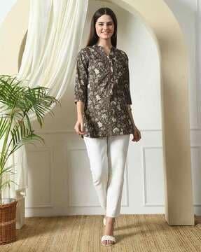 women relaxed fit floral print tunic