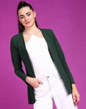 women relaxed fit front-open shrug