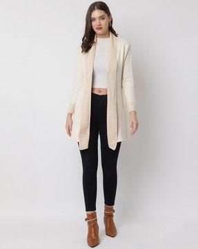 women relaxed fit front-open shrug