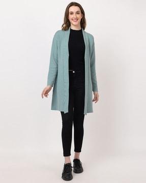 women relaxed fit front-open shrug