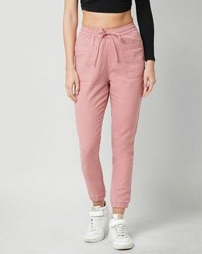 women relaxed fit high-rise jogger pants