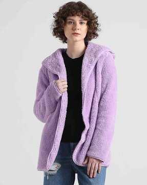 women relaxed fit hooded coat