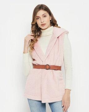 women relaxed fit hooded shrug
