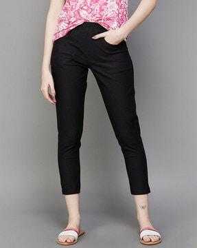 women relaxed fit jeggings with insert pockets