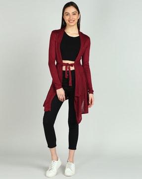 women relaxed fit open-front shrug