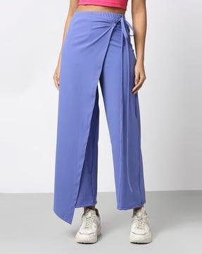 women relaxed fit palazzo with drawstring waist