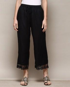 women relaxed fit palazzos with insert pockets