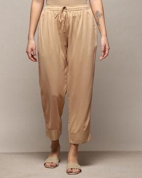 women relaxed fit palazzos with slip pocket