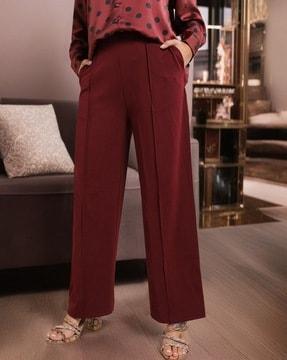 women relaxed fit panelled trousers