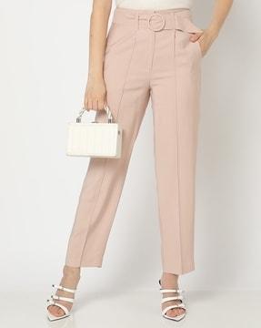 women relaxed fit pants with belt