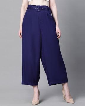 women relaxed fit pants with belt