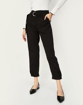 women relaxed fit pants with drawstring waist