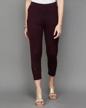 women relaxed fit pants with elasticated waist