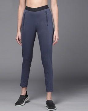 women relaxed fit pants with elasticated waistband