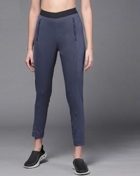 women relaxed fit pants with elasticated waistband