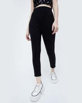 women relaxed fit pants with elasticated waistband