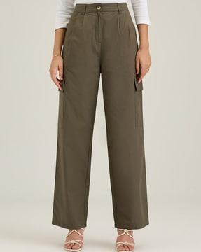 women relaxed fit pants with insert pockets