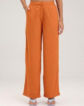 women relaxed fit pants with insert pockets