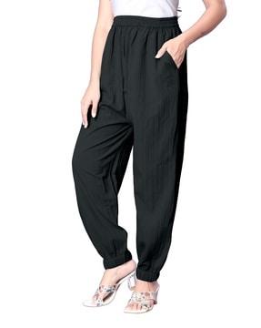 women relaxed fit pants with insert pockets