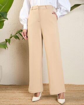 women relaxed fit pants with insert pockets