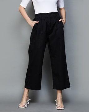 women relaxed fit pants with slip-pockets