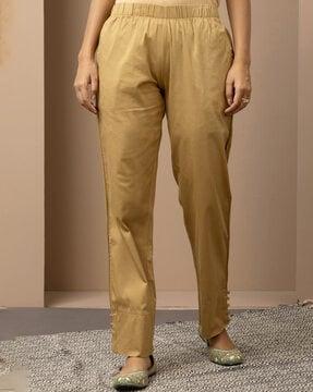 women relaxed fit pants with slip pockets