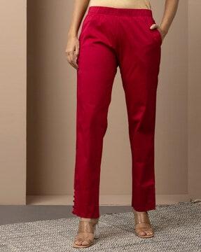 women relaxed fit pants with slip pockets