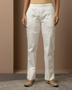 women relaxed fit pants with slip pockets