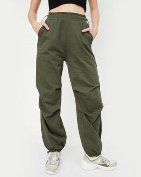 women relaxed fit parachute pants