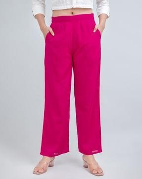 women relaxed fit pleat-front trousers