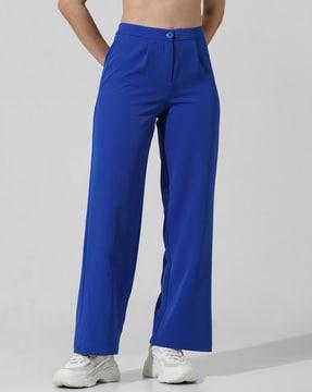 women relaxed fit pleated pants