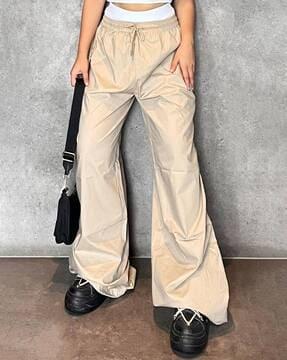 women relaxed fit pleated pants