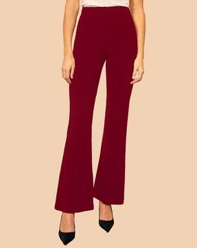 women relaxed fit pleated trousers