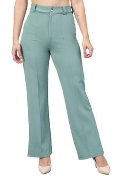 women relaxed fit pleated trousers