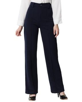 women relaxed fit pleated trousers