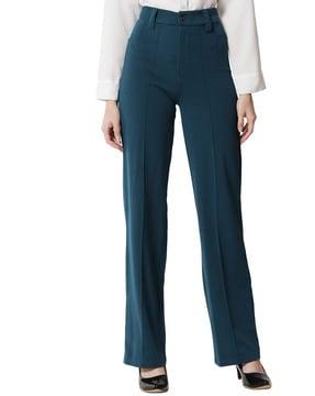 women relaxed fit pleated trousers