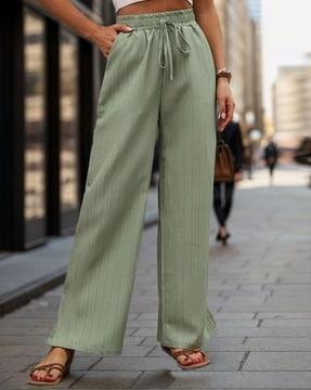 women relaxed fit pleated trousers