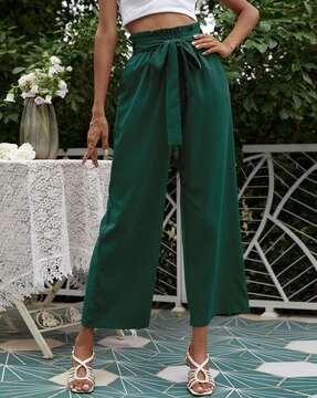 women relaxed fit pleated trousers