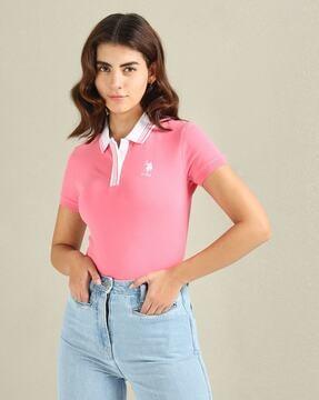 women relaxed fit polo t-shirt