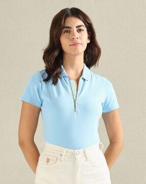 women relaxed fit polo t-shirt