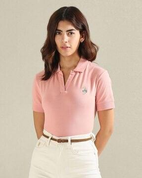 women relaxed fit polo t-shirt