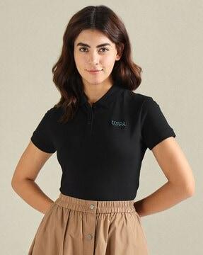 women relaxed fit polo t-shirt