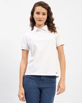 women relaxed fit polo t-shirt