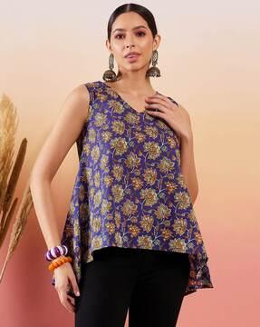 women relaxed fit printed top